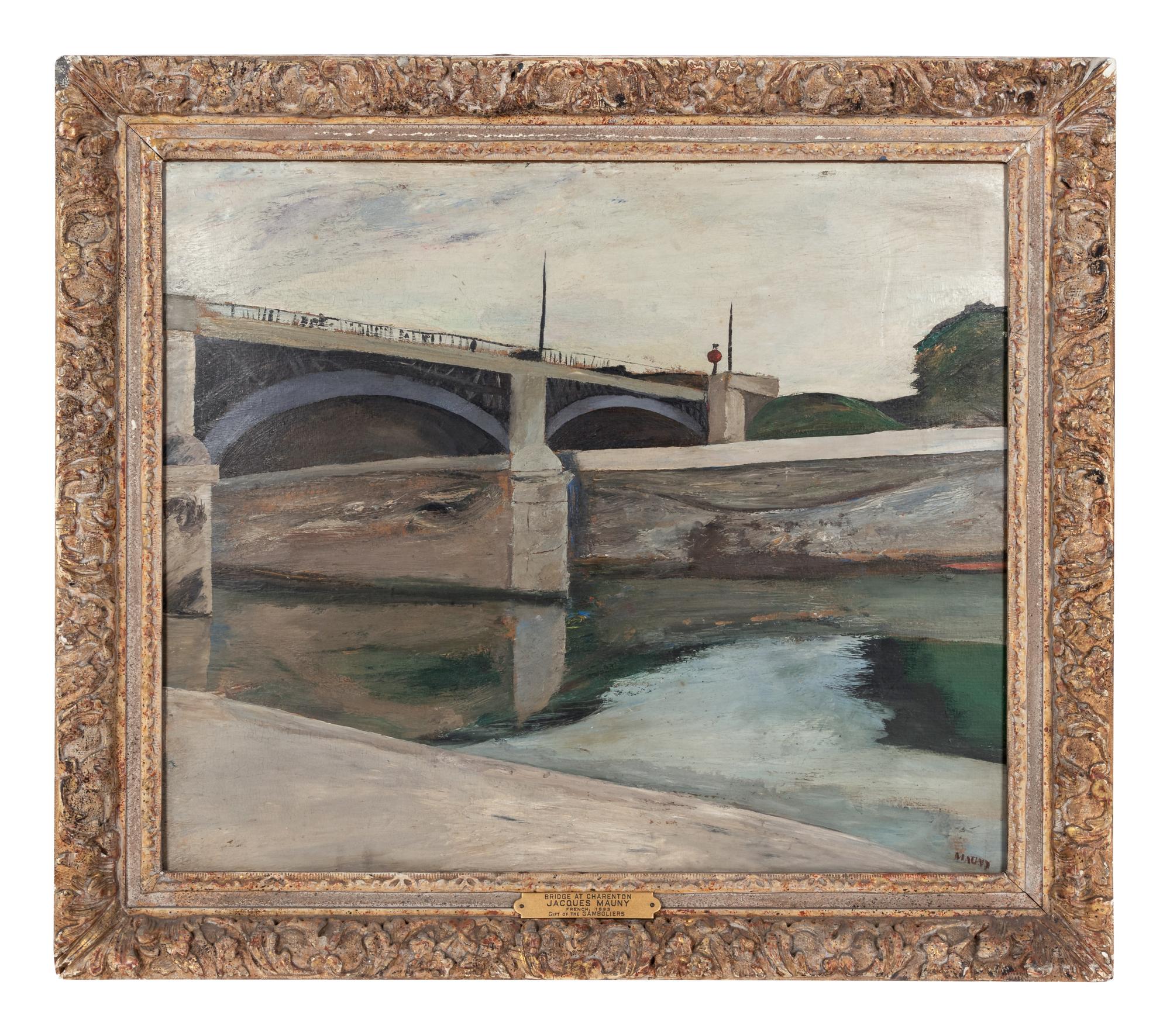 Bridge at Charenton and La Concorde , a pair of paintings Jacques Mauny (French, 1893-1962) and Emile Bouneau (French, 1902-1970)