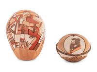 Carved Pottery Seed Jars