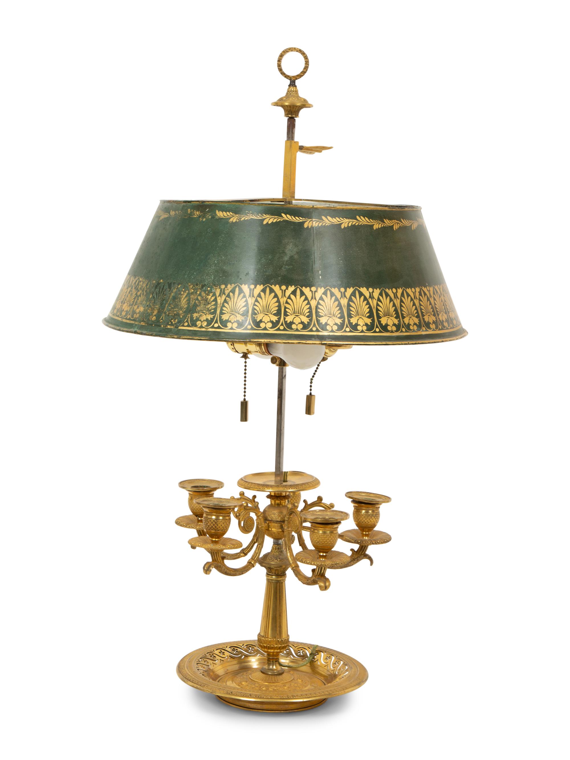 A Louis XVI Style Gilt Bronze Bouillotte Lamp