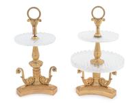 A Pair of French Empire Thomire Signed Gilt Bronze and Cut-Glass Compotes — PIERRE-PHILIPPE THOMIRE, PARIS, FIRST HALF 19TH CENTURY