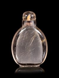 Two Carved Quartz Snuff Bottles