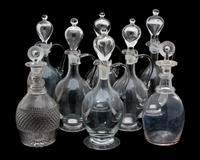 Eight English Glass Decanters Height of tallest 12 3/4 inches. — 19TH CENTURY