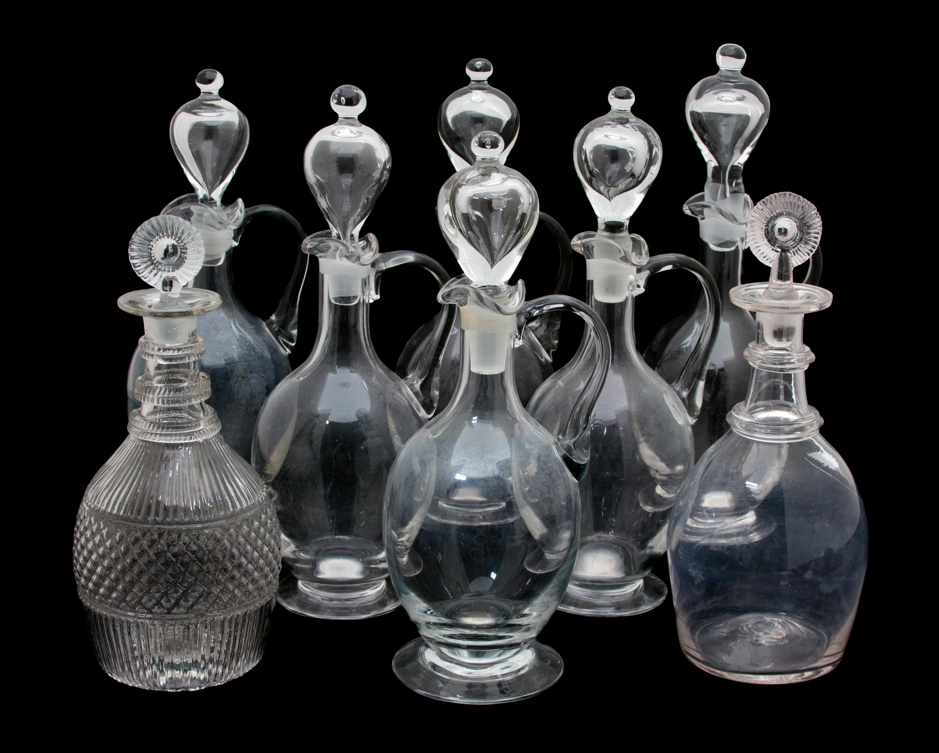 Eight English Glass Decanters Height of tallest 12 3/4 inches. — 19TH CENTURY