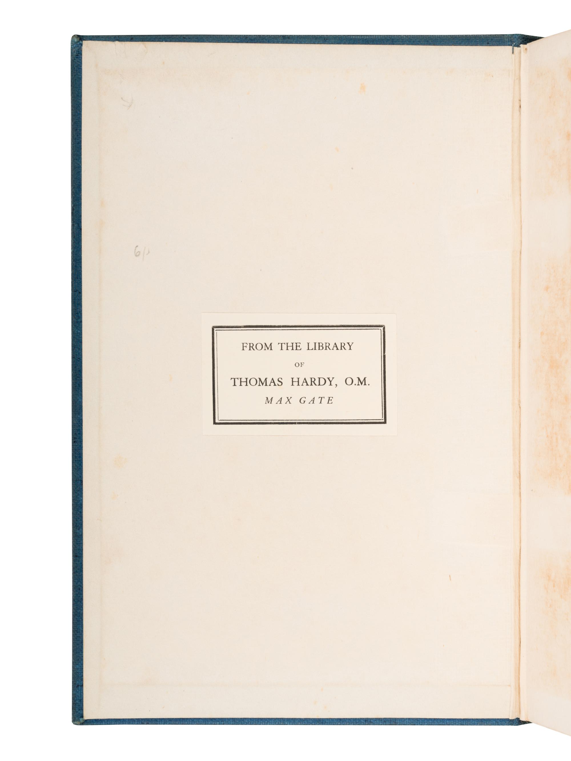[HARDY, Thomas (1840-1928), his copies]. A group of 4 works from the author's library at Max Gate, comprising: