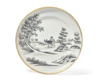 A Chinese Export Porcelain Plate in the "Quaker Farmer" Pattern
