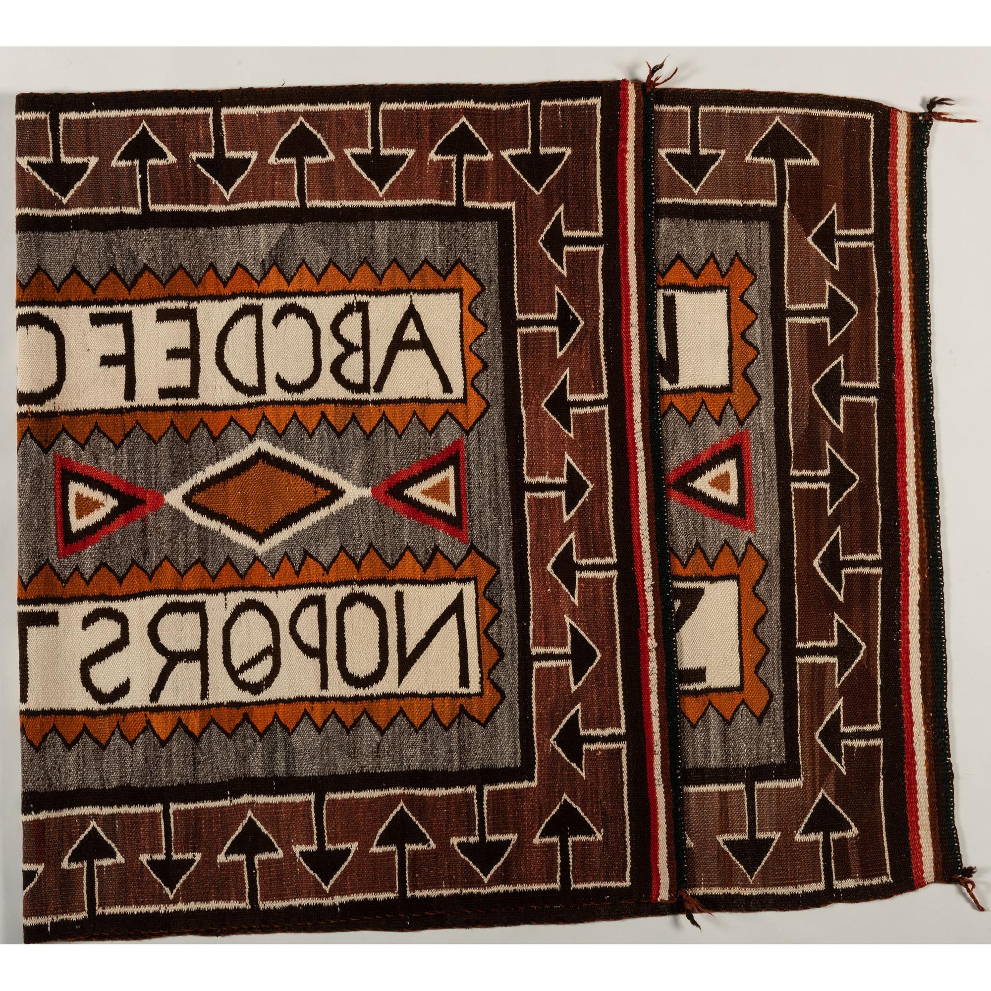 Navajo Regional Pictorial Weaving / Rug, the Alphabet