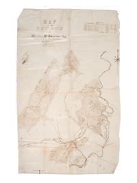 [MAPS & ATLASES]. Manuscript survey report and map of a Virginia estate, August 1872.