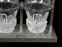 A Lalique Fleurs Silver-Plate and Glass Tantalus