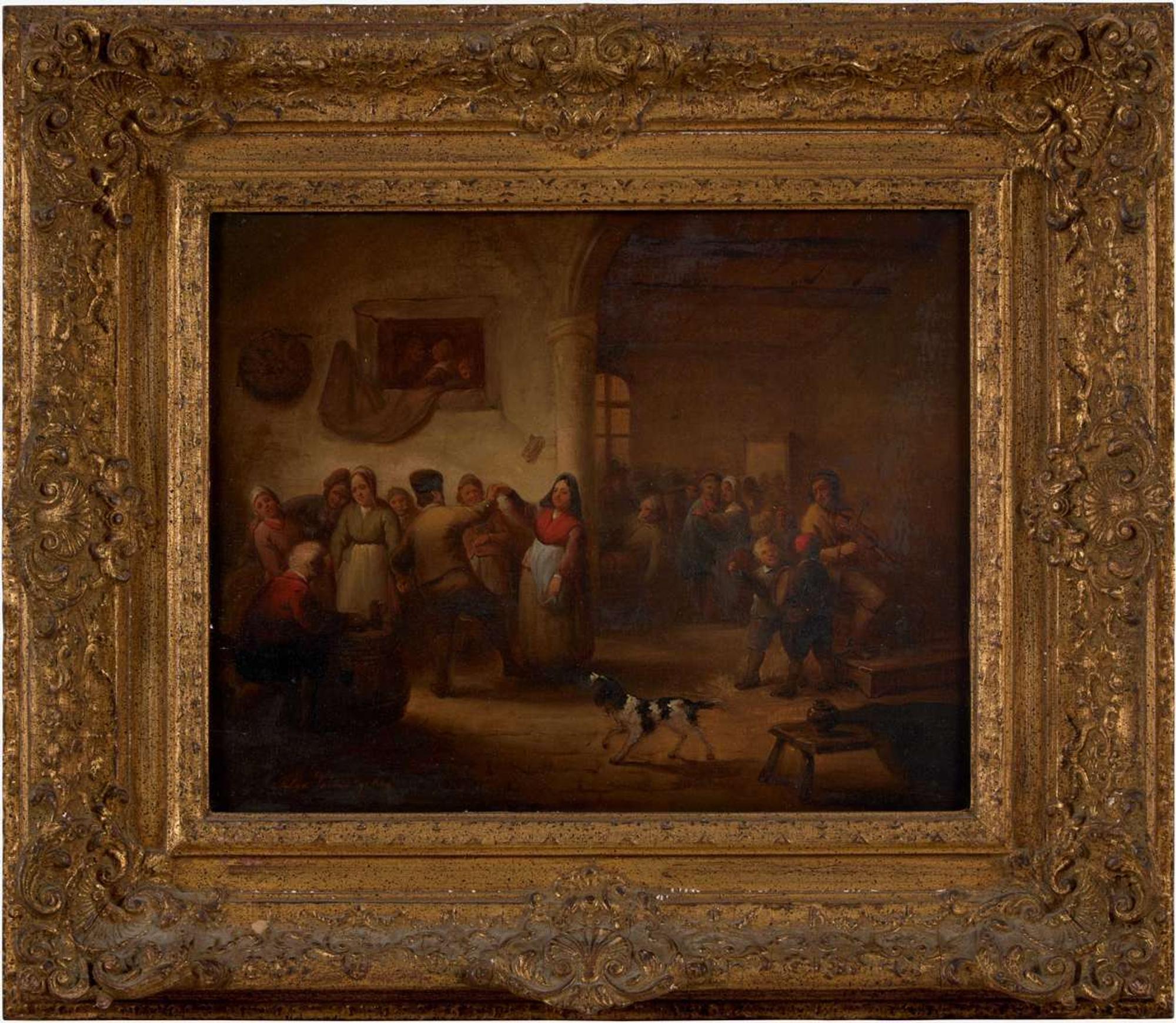 Félix van den Eycken (Belgian, 19th Century) - Peasants Merrymaking