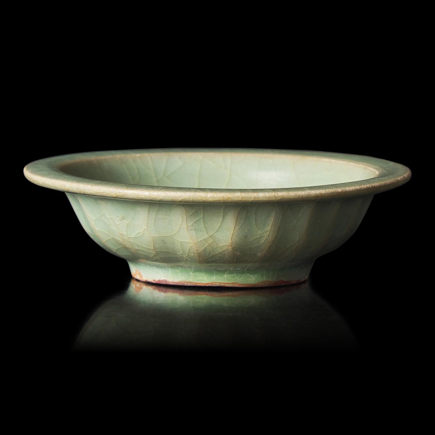A Chinese Longquan Celadon 'Twin-Fish' Bowl, Southern Song Dynasty 南宋 龍泉雙魚洗