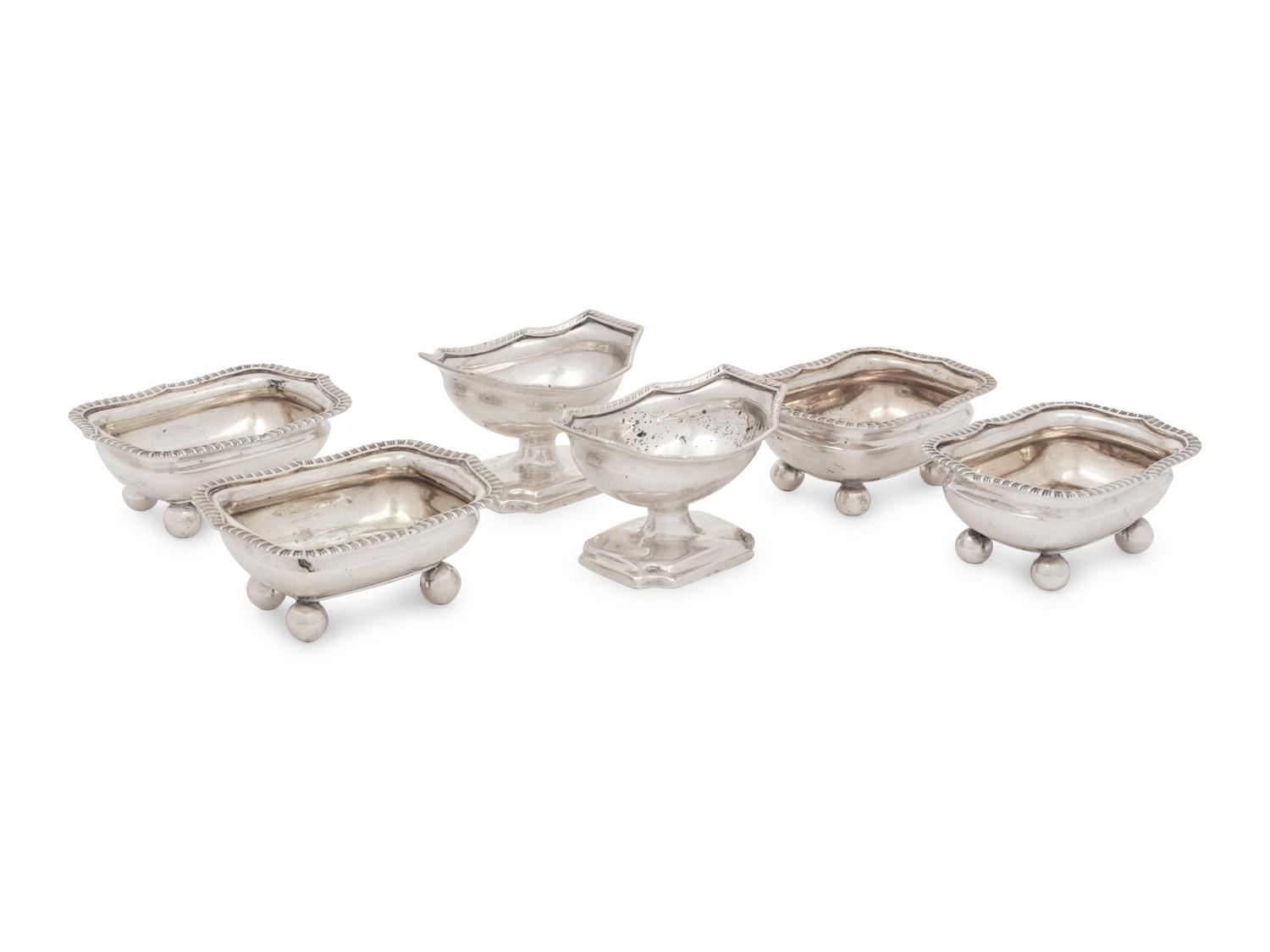 Six George III Silver Salt Cellars