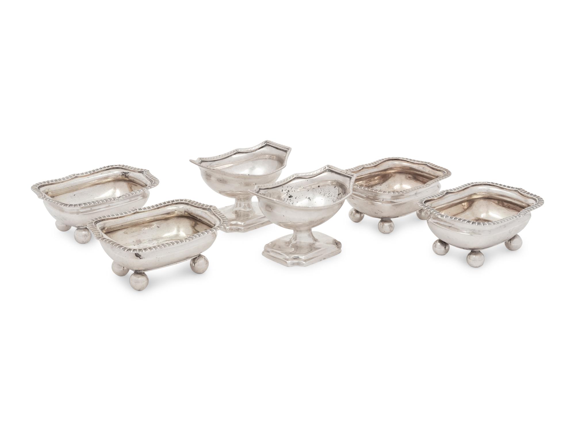 Six George III Silver Salt Cellars