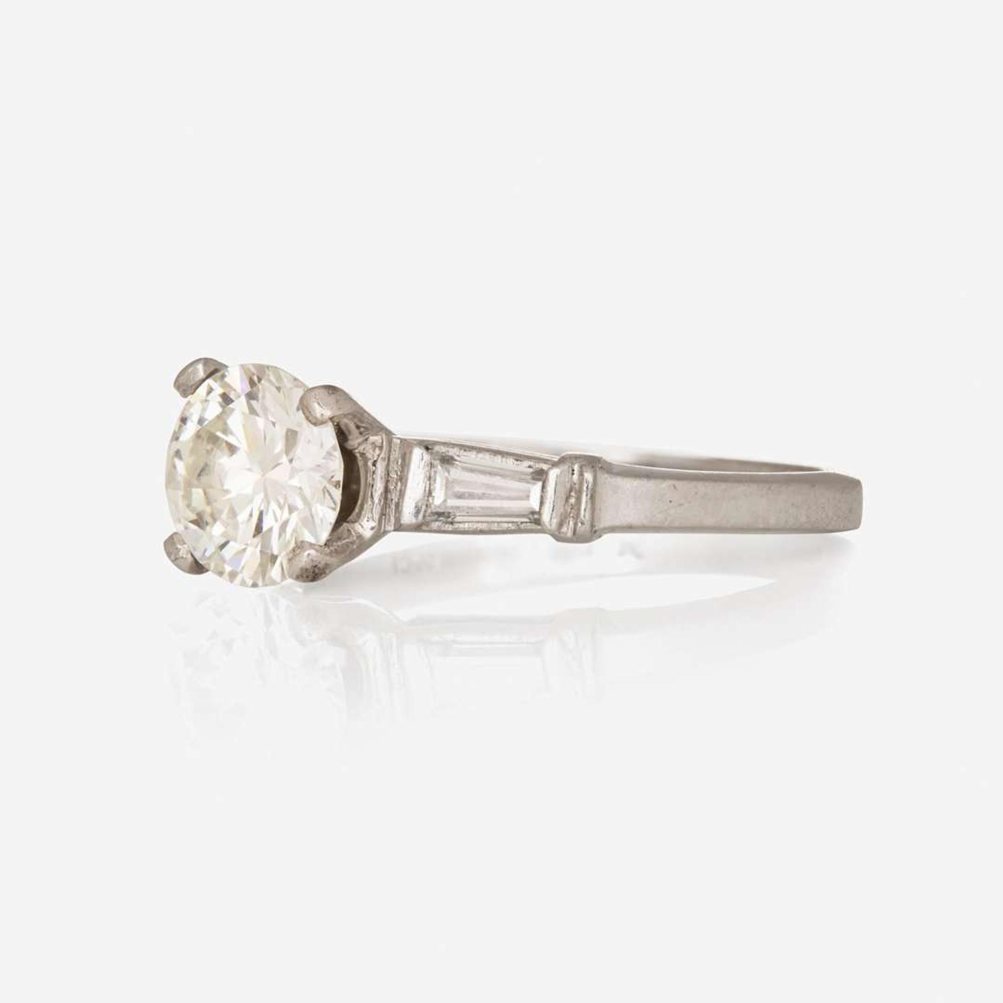 A Platinum and Diamond Ring 1.12 Carat Round Brilliant-Cut Diamond, GIA Certified