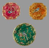 Six Chinese Embroidered Silk Articles and One Painting