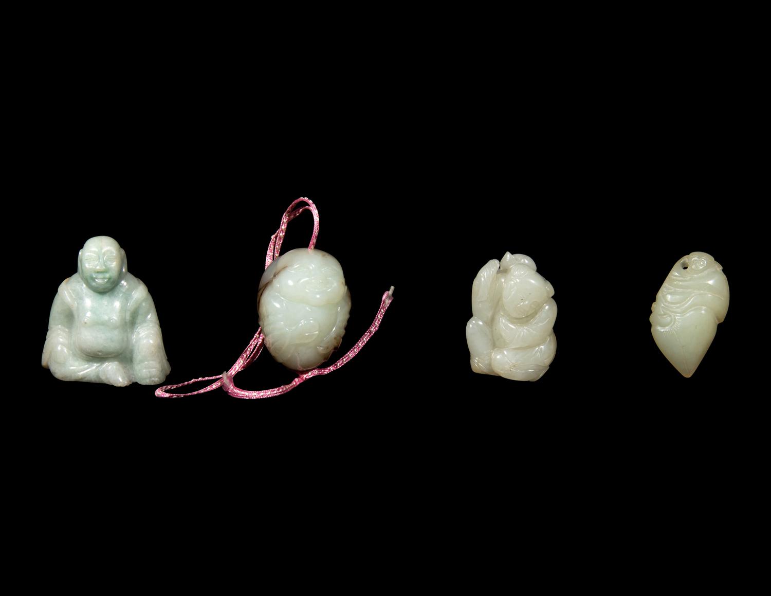 Four Chinese Jade and Jadeite Figures