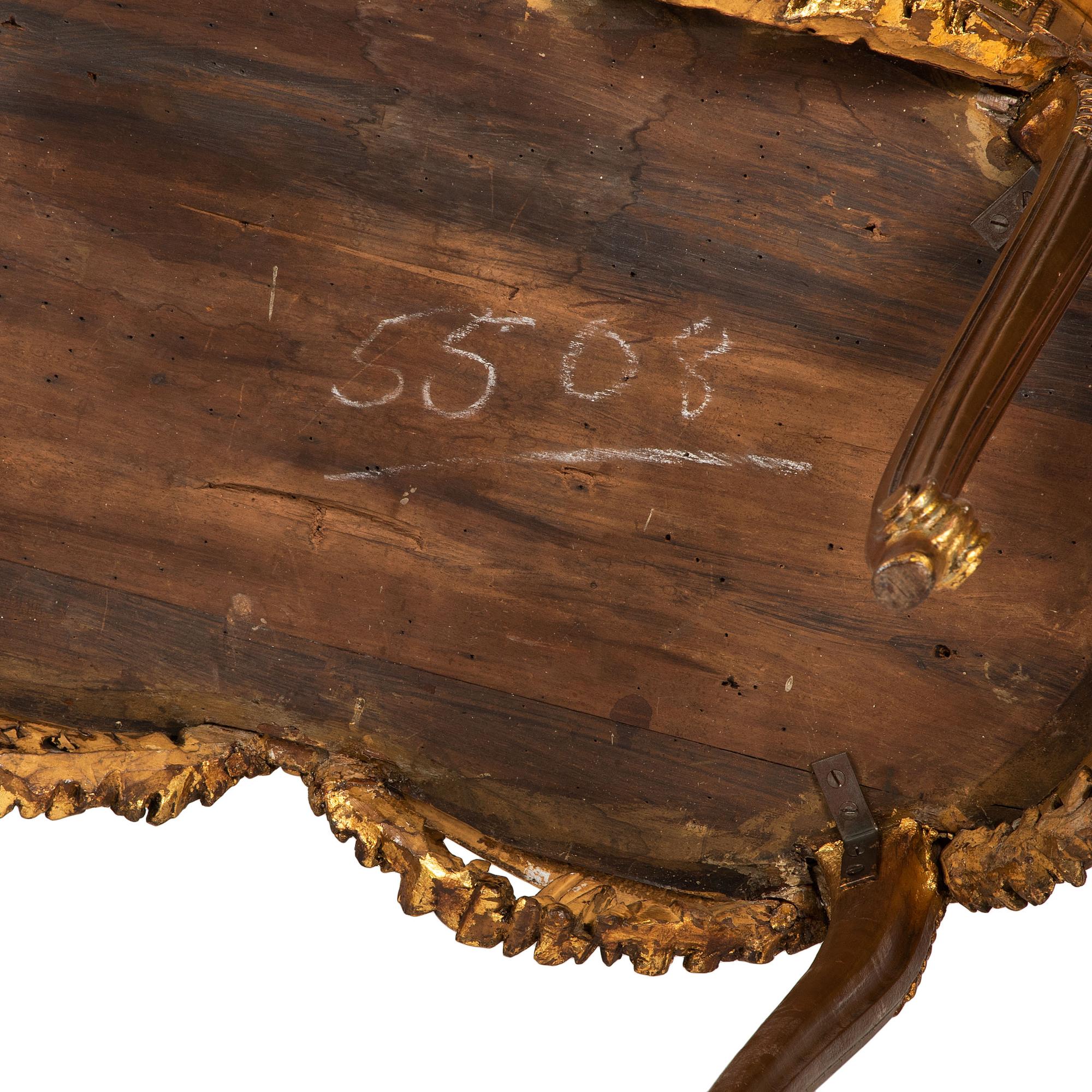 A Louis XV Style Giltwood Vitrine Table