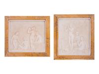 A Pair of Italian White Marble Relief Plaques