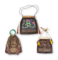 Three Chinese Embroidered Silk Purses