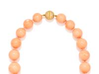 CORAL AND DIAMOND SET