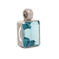 WHITE GOLD AND AQUAMARINE PENDANT