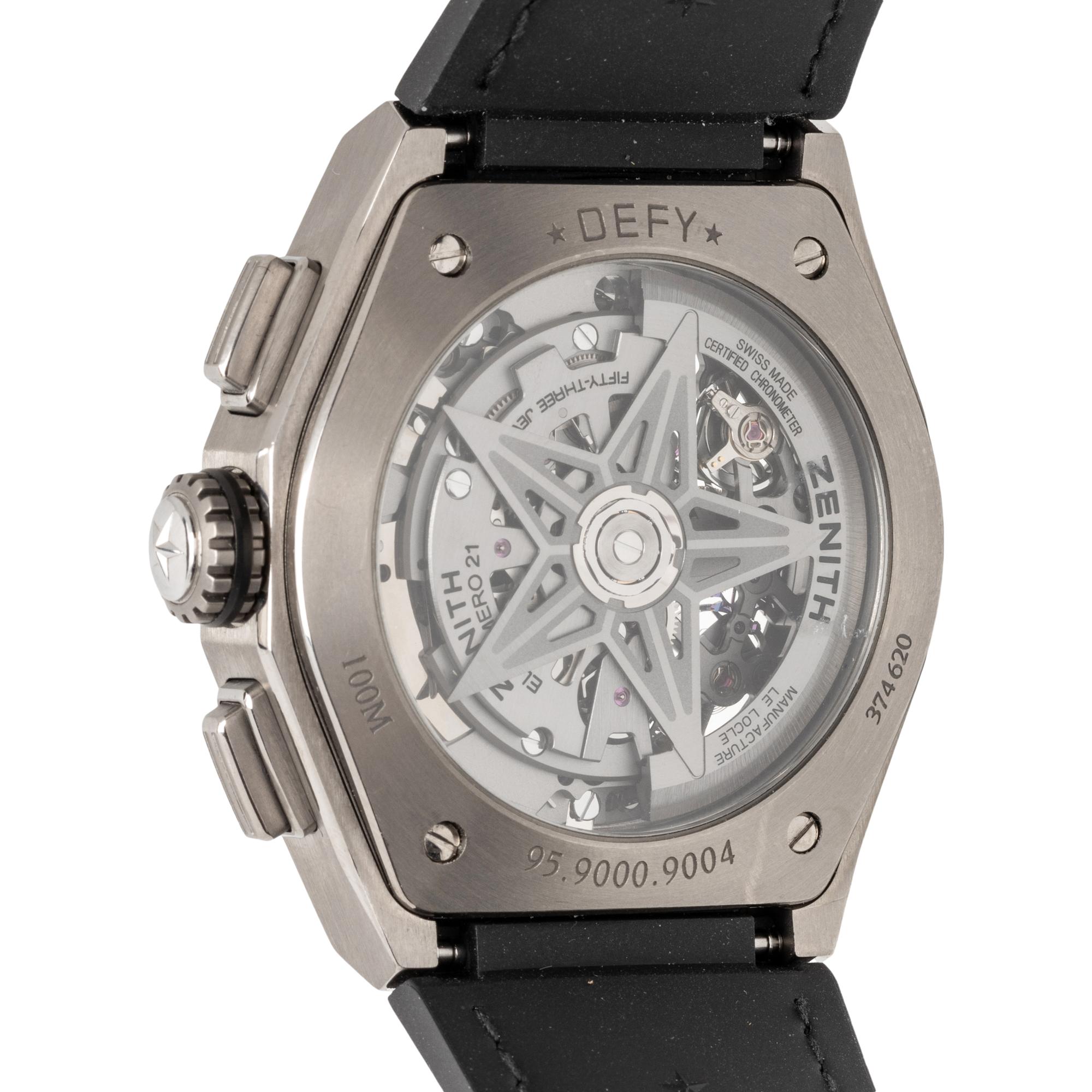 ZENITH, TITANIUM 'DEFY EL PRIMERO 21' WATCH, BOX & PAPERS
