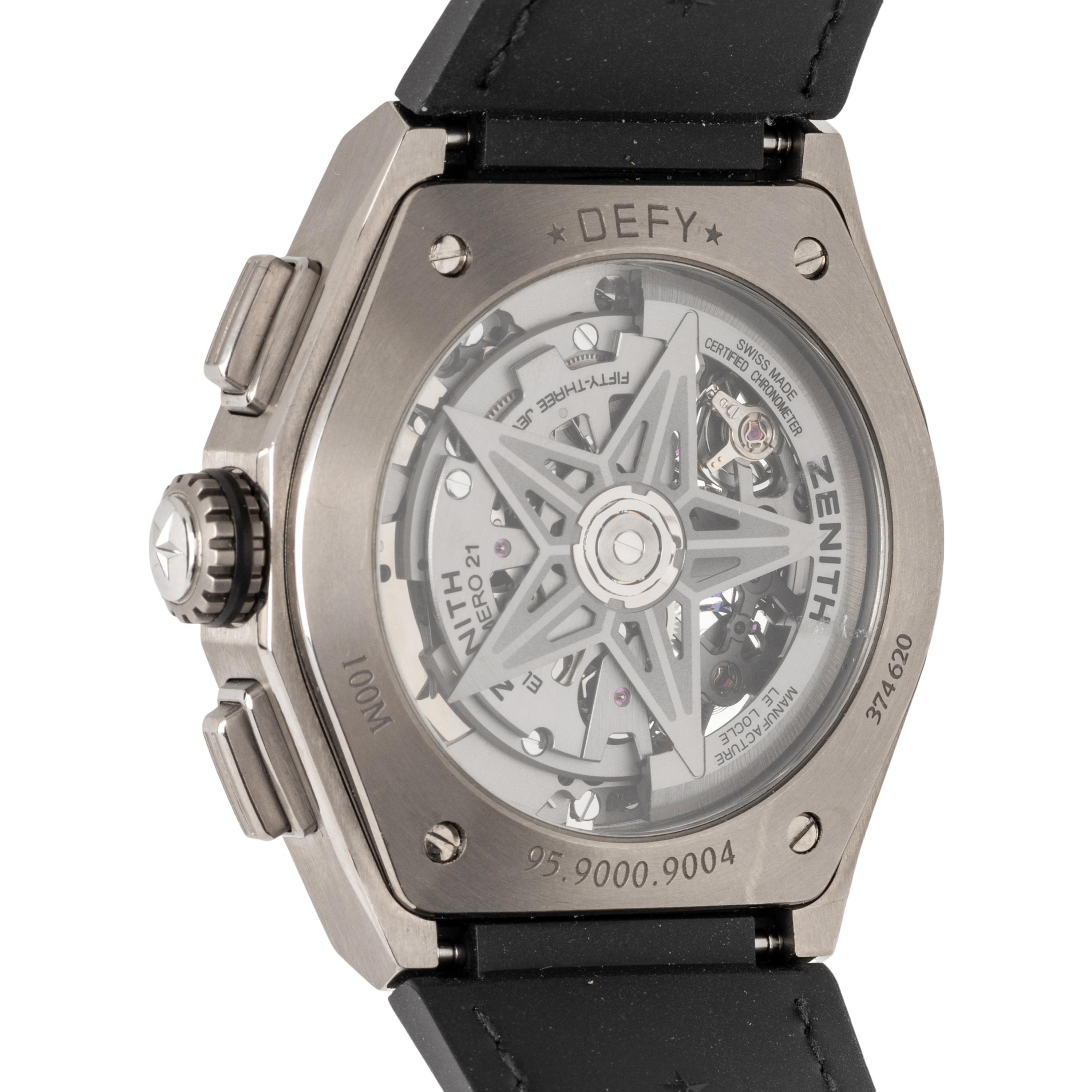 ZENITH, TITANIUM 'DEFY EL PRIMERO 21' WATCH, BOX & PAPERS