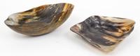 Two Faux Horn Vessels Length of longest 13 inches.