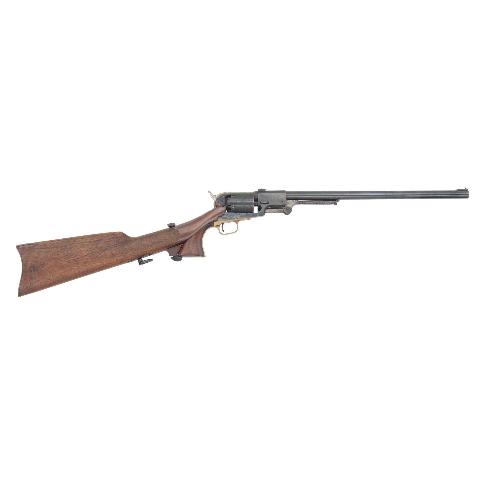 Replica Long Barreled Colt Dragoon Percussion Revolver with Shoulder Stock