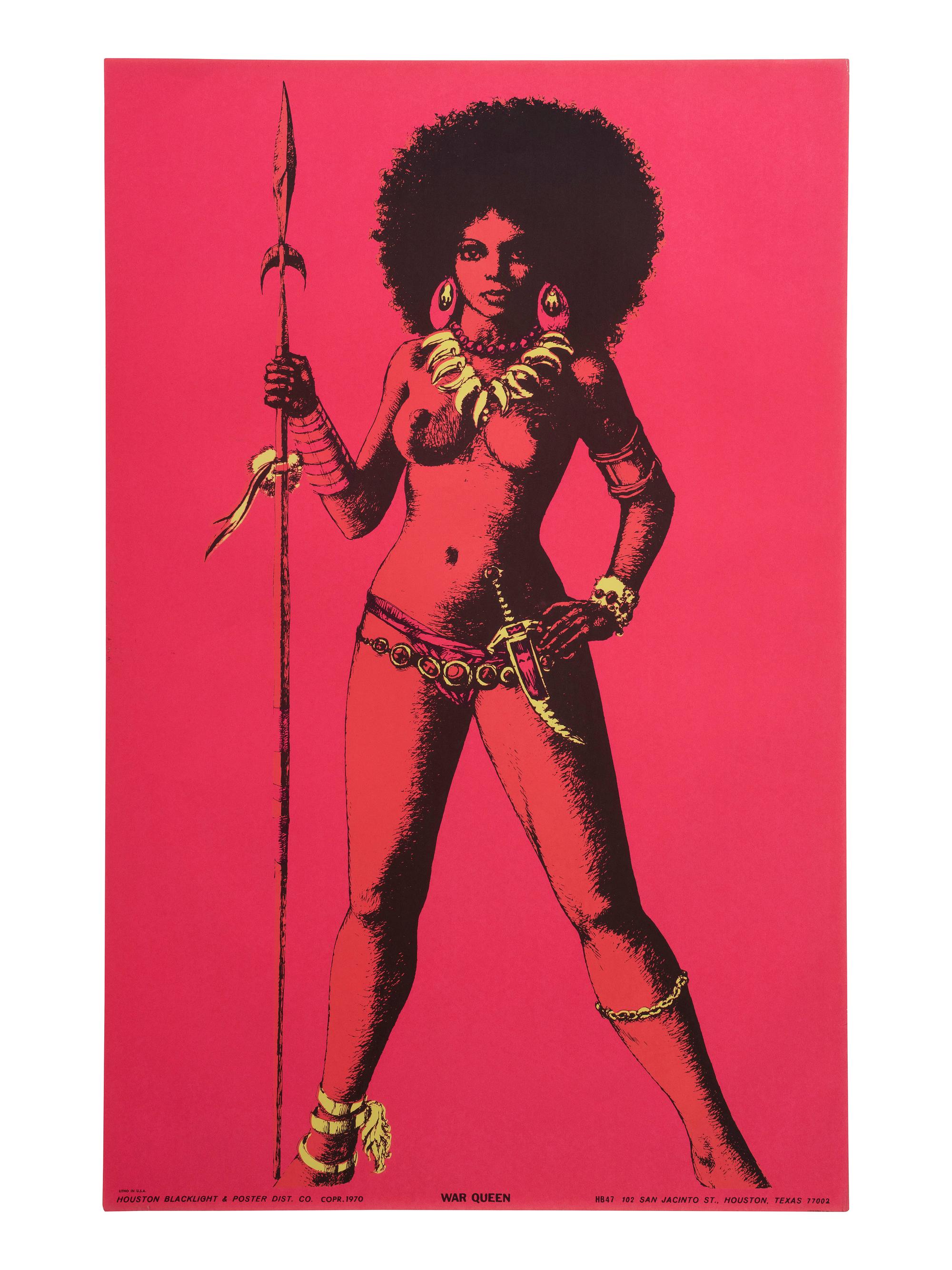 [BLACK POWER]. A group of 9 Black Power blacklight/Day-Glo posters, incl. velvet example.