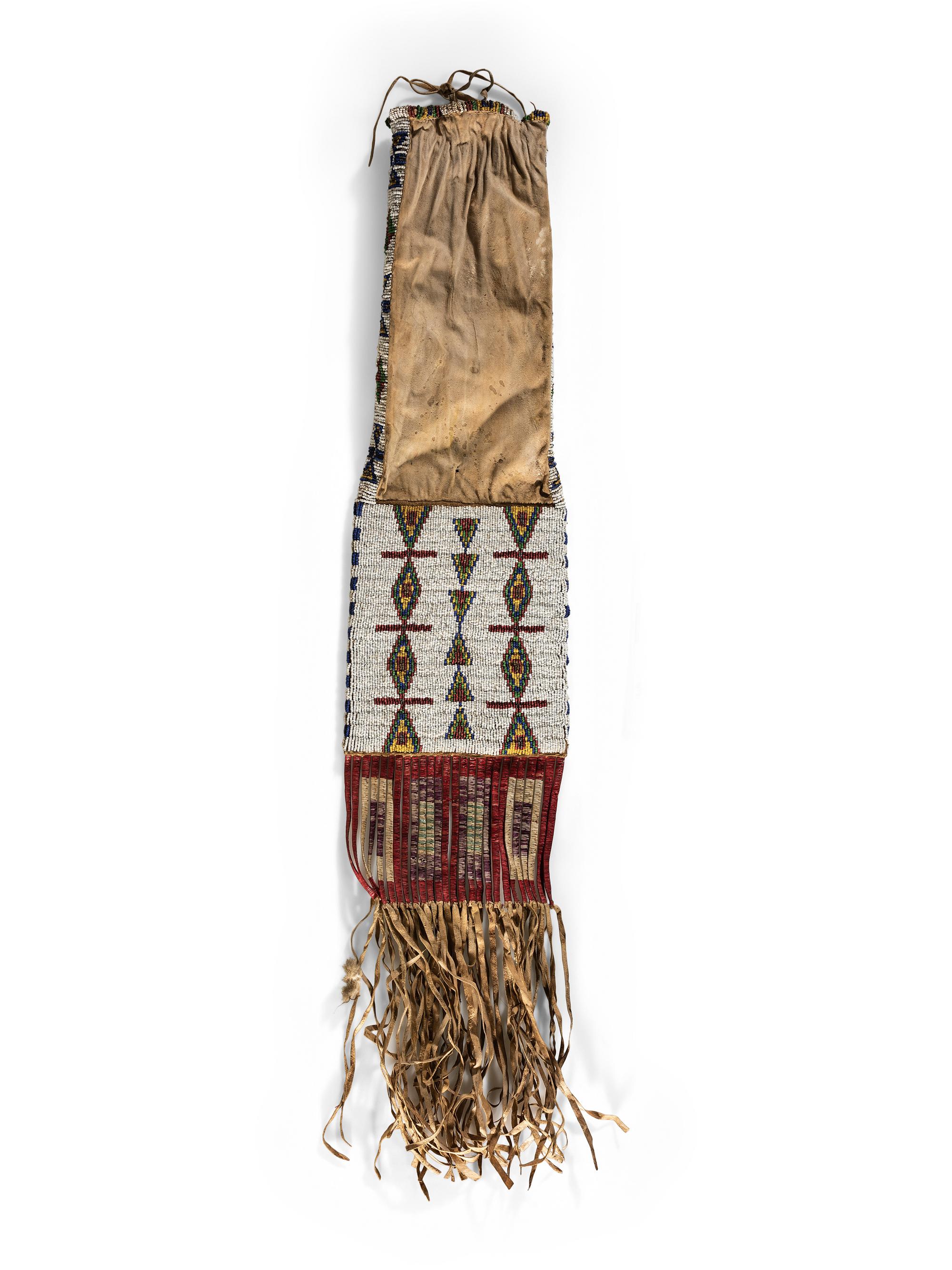 Sioux Beaded Hide Tobacco Bag
