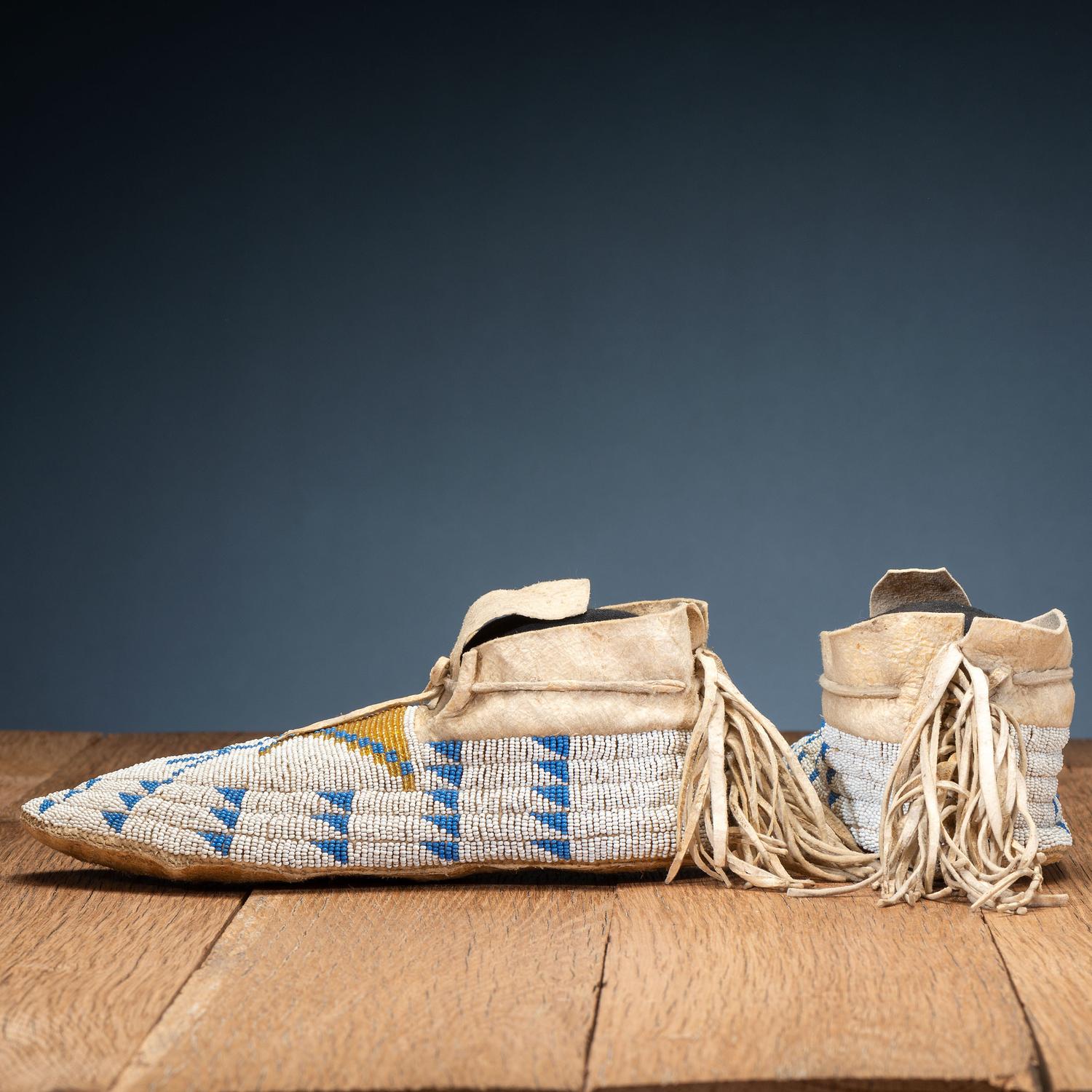 Sioux Beaded Hide Moccasins