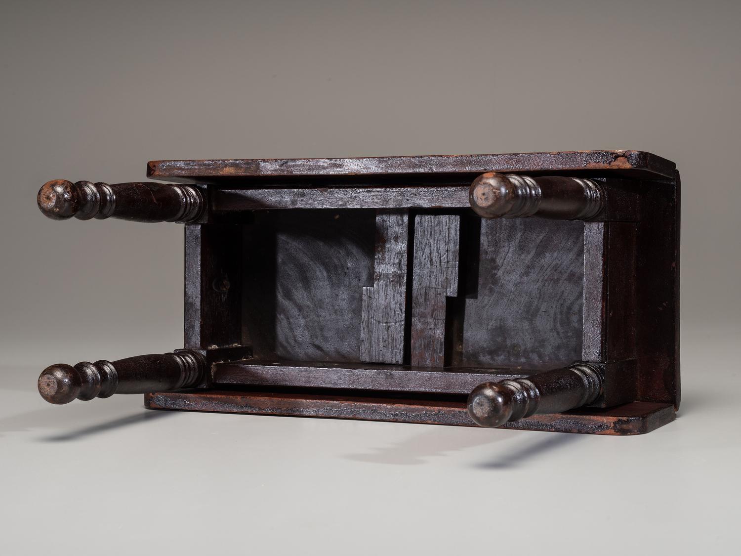 A Miniature Bow Front Chest of Drawers and Drop-Leaf Dining Table