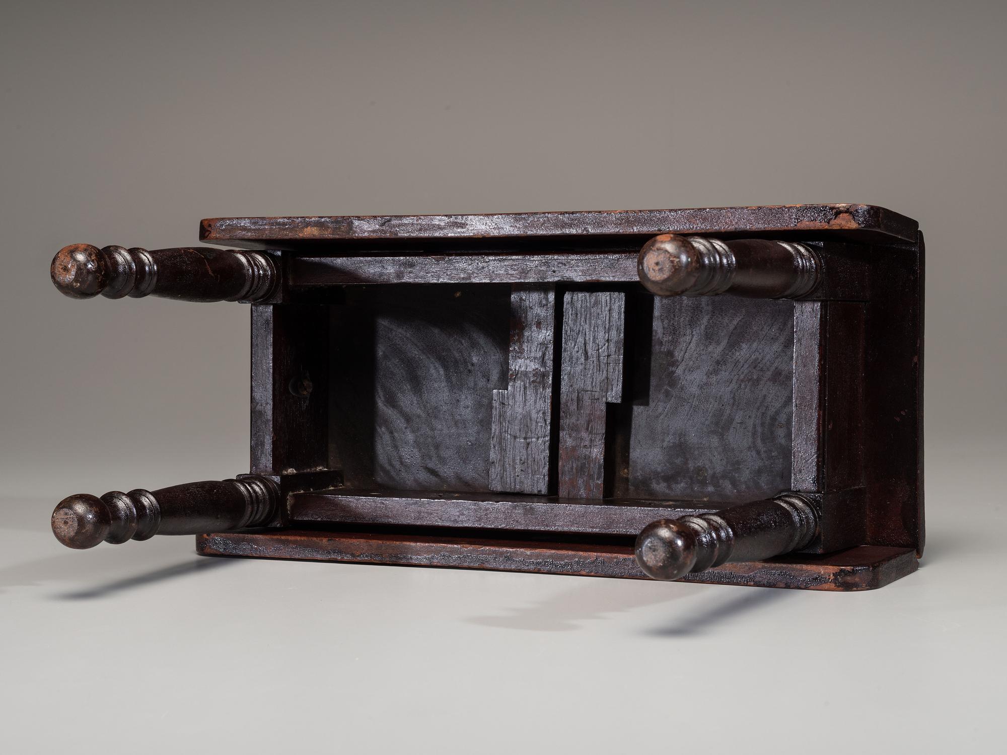 A Miniature Bow Front Chest of Drawers and Drop-Leaf Dining Table