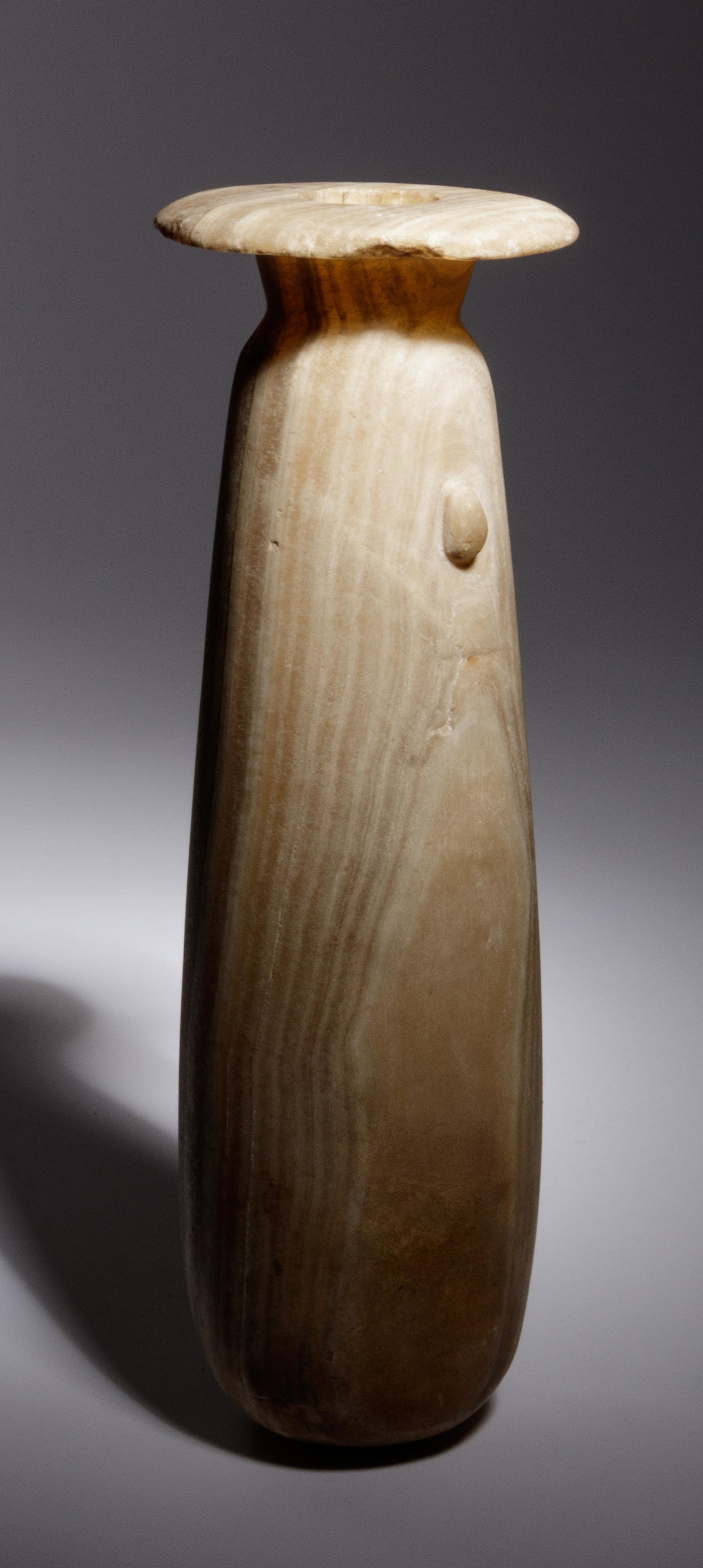 A Large Egyptian Alabaster Alabastron