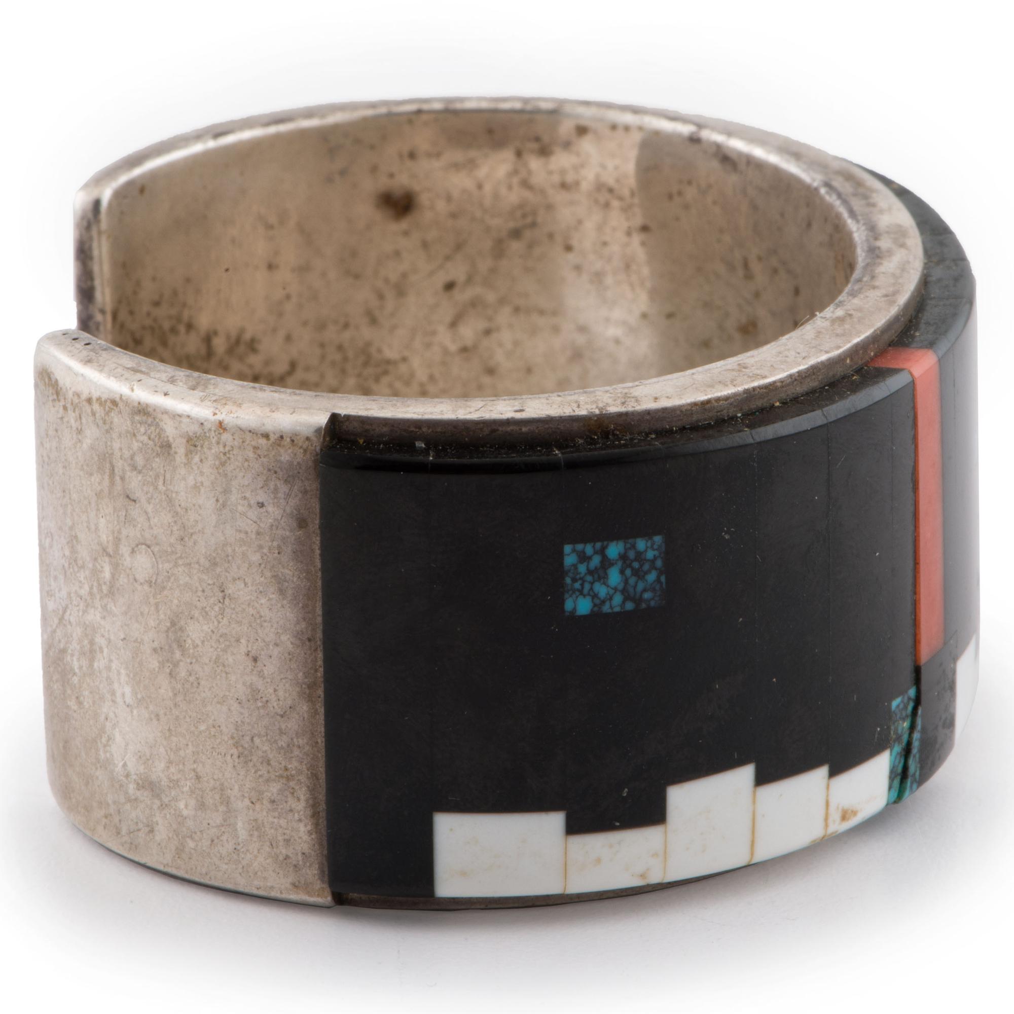 Silver and Mosaic Inlay Cuff Bracelet