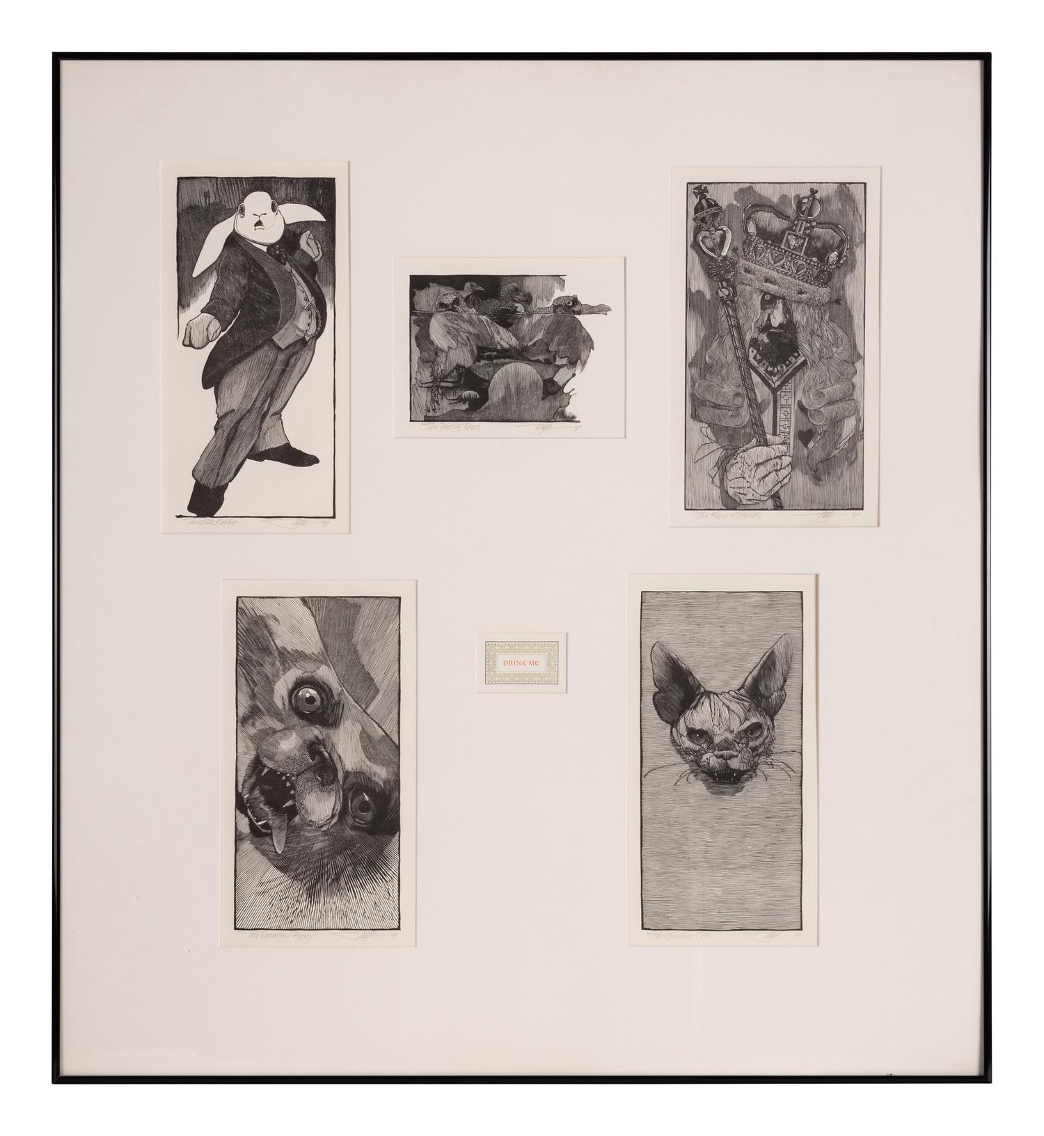 [MOSER, Barry, illustrator]. A group of 5 wood-engraved plates for the Pennyroyal Press edition of Alice's Adventures In Wonderland . [West Hatfield, MA: Pennyroyal Press, 1982].