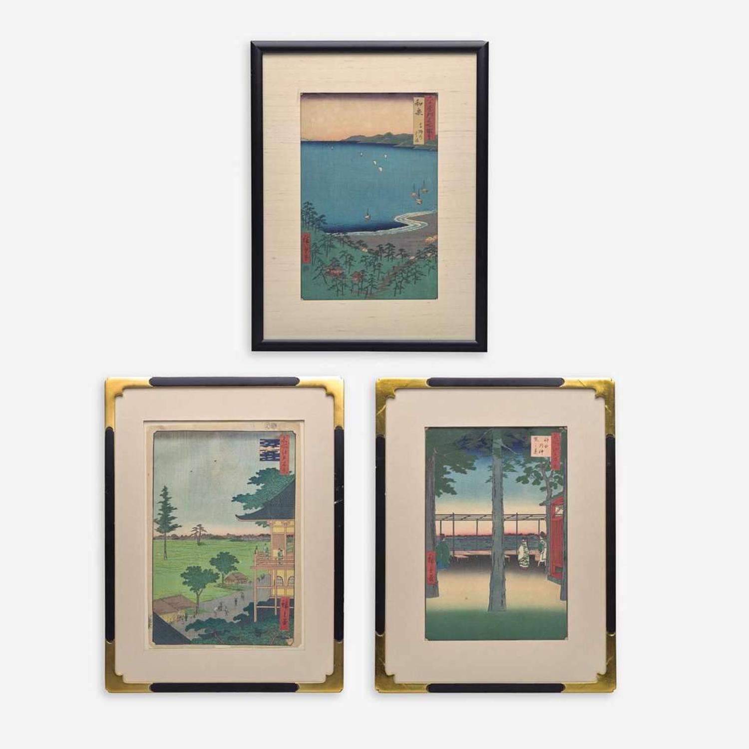 Utagawa Hiroshige 歌川広重 浮世绘三幅 (Japanese b.1797-d.1858)