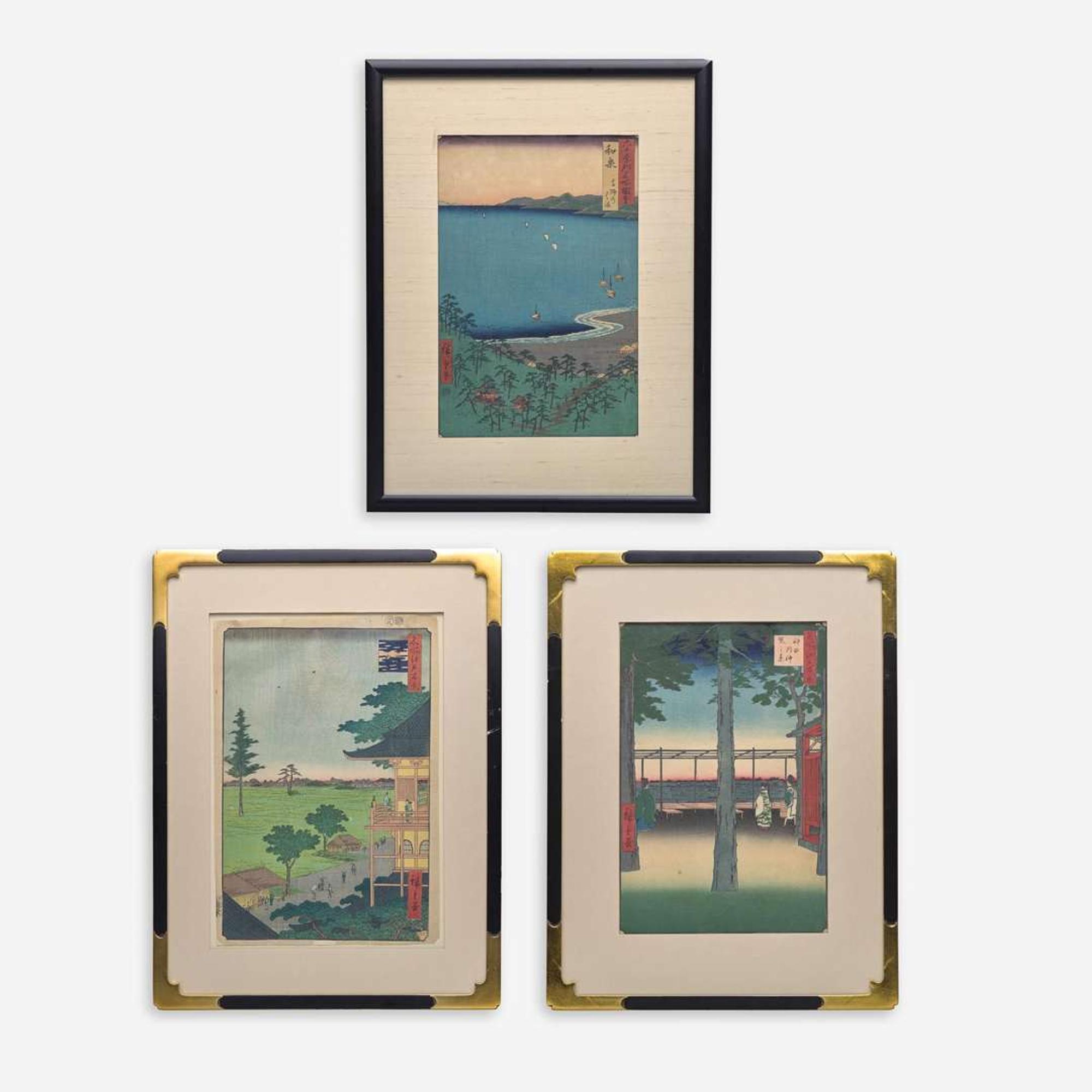 Utagawa Hiroshige 歌川広重 浮世绘三幅 (Japanese b.1797-d.1858)