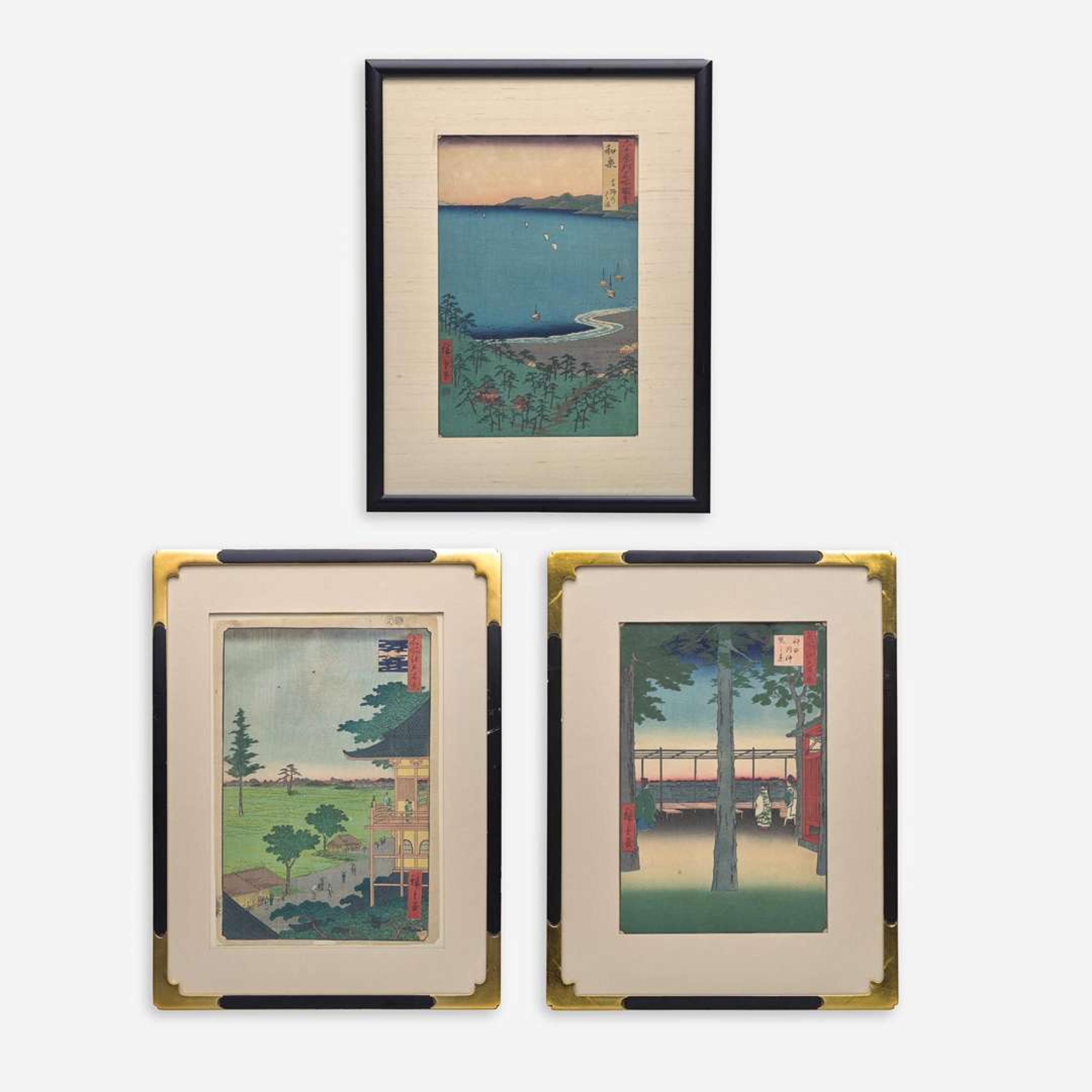 Utagawa Hiroshige 歌川広重 浮世绘三幅 (Japanese b.1797-d.1858)