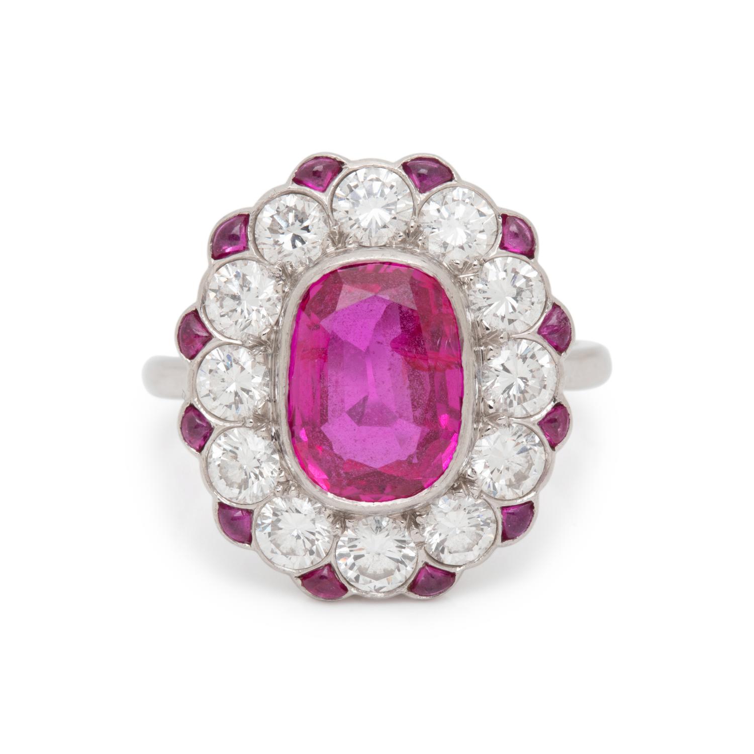 PINK SAPPHIRE AND DIAMOND RING