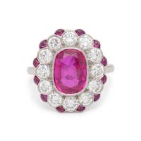PINK SAPPHIRE AND DIAMOND RING