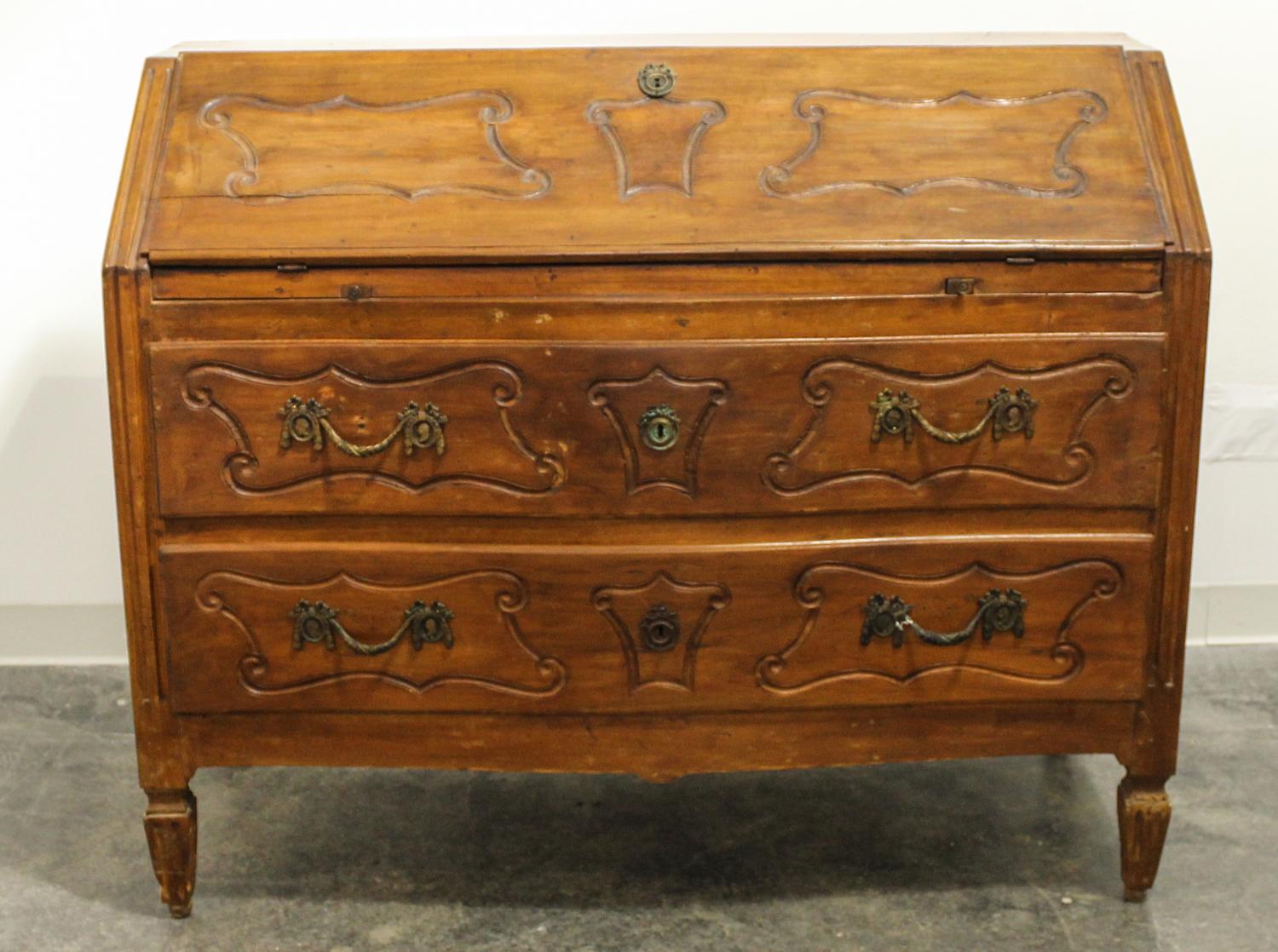 A Secretary Desk Height 39 1/2 x width 40 1/2 x depth 20 inches.
