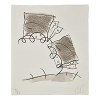 Claes Oldenburg (American, 1929-2022) — A pair of prints (The Spitzhacke, 1982, Superimposed on a Drawing of the Site by Emil Ludwig Grimm, 1822, 1982; Notebook Torn in Half , 1997)