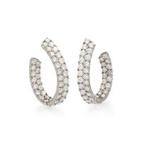 DAVID WEBB, DIAMOND HOOP EARRINGS