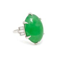 PLATINUM, JADE, AND DIAMOND RING