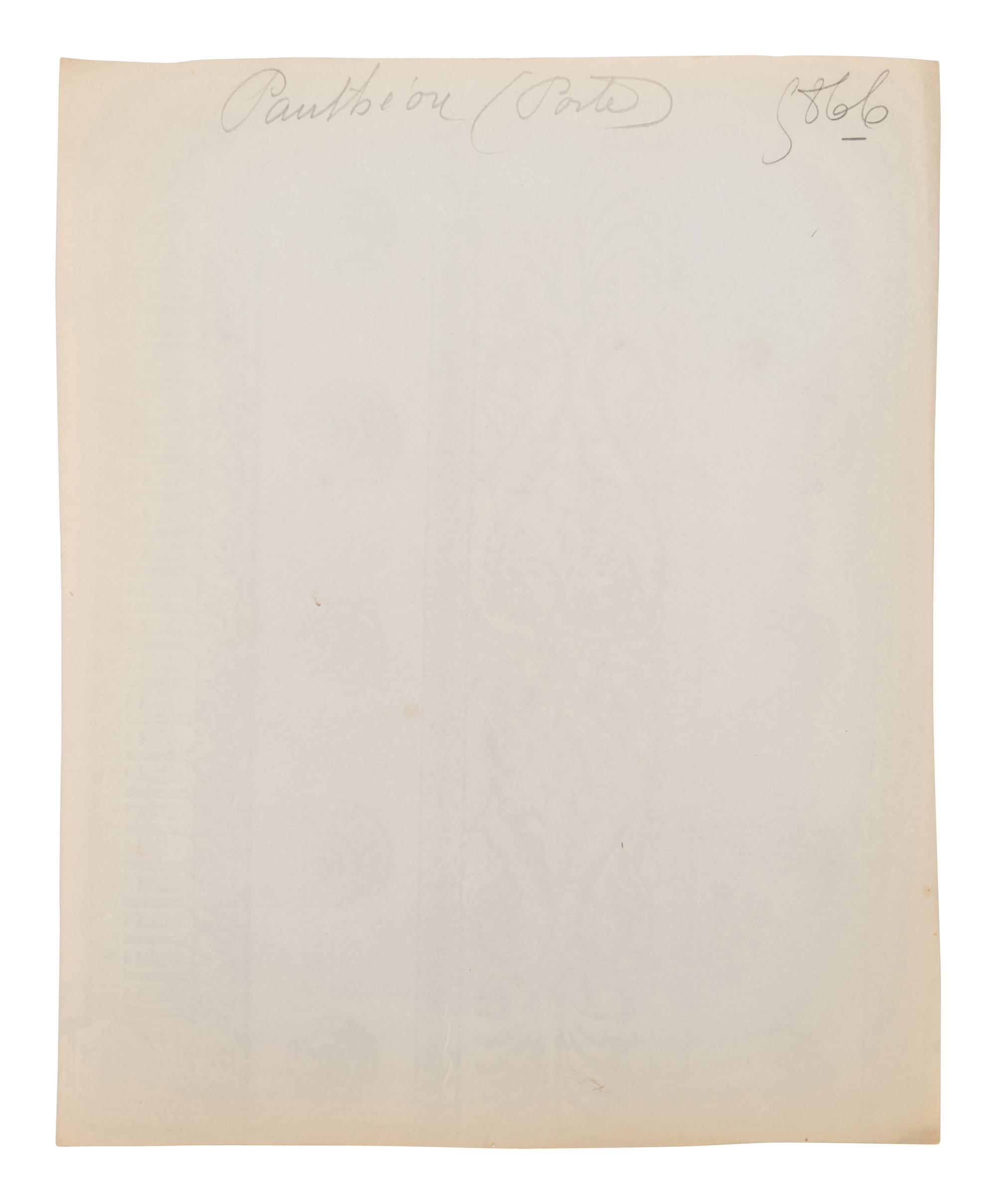 A group of five photographs depicting architectural elements ( Ancien monastère des Bénédictins anglais, 269 rue Saint-Jacques , 1905; Hôtel Gouthières, rue Pierre Bulet 6 , 1905; Porte, L'église Saint-Paul , 1911; Panthéon (porte) , 1911-1912; Saint-Roch - Chaire , 1912)