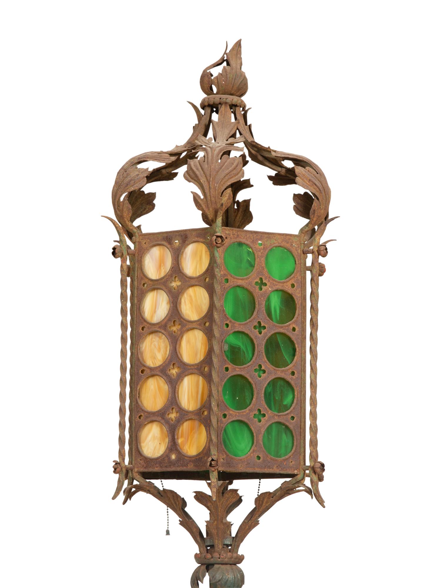 A Pair of Gilt Metal Gondola Style Floor Lamps