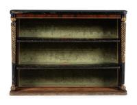 A Regency Parcel Gilt and Ebonized Mahogany Étagère