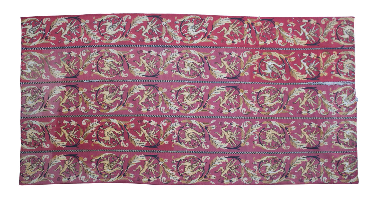 A Machine Made Needlework Style Wall Hanging 116 x 60 inches. — 20TH CENTURY