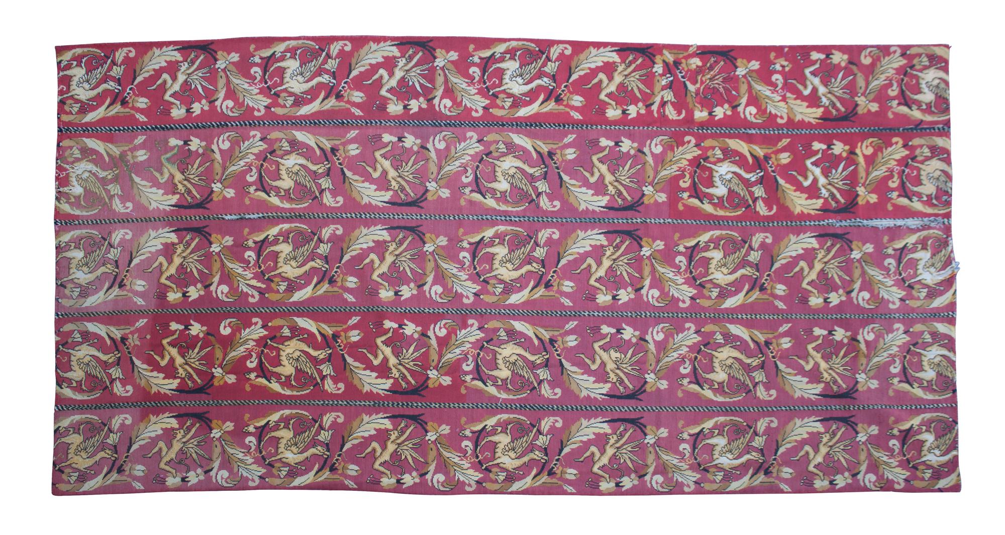 A Machine Made Needlework Style Wall Hanging 116 x 60 inches. — 20TH CENTURY